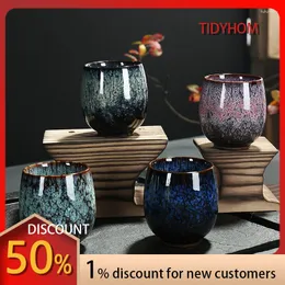 Cups Saucers Guofeng Kungfu Creative Gradient Marble Pattern Ceramic Tea Cup Set Home Office Drinkning Travel Handy Handy