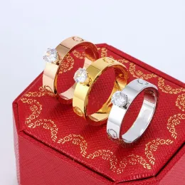 Designer proposal ring high end diamond ring men and women love ring classic luxury jewelry party wedding accessories Christmas no box