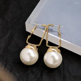 Baumelnde Ohrringe für Damen, große Perle, goldener Schmuck, Hochzeitsaccessoires