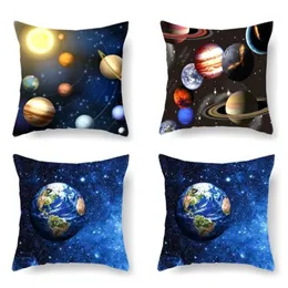Galaxy Planets Coushion Coushion Układ kosmiczny Ziemia Księżyc Cover Home Dekoracyjny poduszka do sofy Couch16370985242B