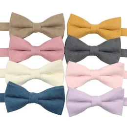 Bow Ties Vintage Super Soft Downy Suede Colorful Solid Classic Bowtie Men mode Butterfly Wedding Tuxedo Daily Party Tie Trevlig gåva