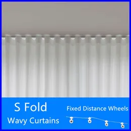 Sheer Curtains S Fold Wavy Curtains Super Soft Snow Pure White Window Tulle Wave Curtains for Living Room Big Chiffon Sheer Voile Bedroom 230721