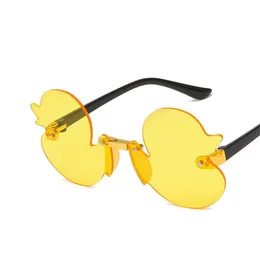 Fashion Children's Sunglass Rimless Cartoon Duck Shape Sunshade Anti-ultraviolet Glasses Party Decorative Glasses For Child