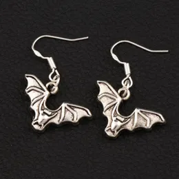Flying Bat Animal Dangle Chandelier Earrings 925 Silver Fish Ear Hook 40pairs lot E979 32 6x23 9mm263A