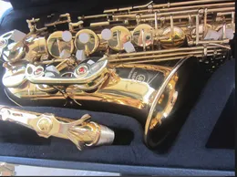 Profesjonalny saksofon altowy Yas-62 Gold Key Super Musical Instrument Wysokiej jakości elektroforetyczne złoto E Saks