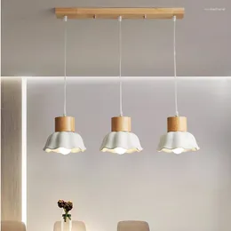 Pendant Lamps Noridce Brief 3heads Ceramic Pendan Light For Living Room Dinner Modern LED Bedside Wood Hanging Lamp Lighting Fixtures