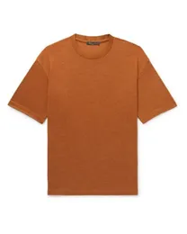 Designer Men T Shirt Loro Piana Men's Brown Philion Cashmere And Silk-blend Jersey T-shirt Short Sleeves Tops Summer Tshirt