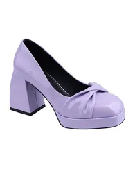 Sapatos sociais Primavera Verão Feminino Laço Cabeça Quadrada Salto Grosso Sapatos Simples Moda Casual Mary Jane Salto Alto Feminino 230721