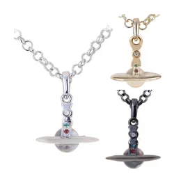 Klassische Halskette mit Anhänger, Designermarke Saturn, 10 mm, transparente Perle, dreidimensionale Halskette, Punk-Halsband für Frau, Dame, Liebesgeschenk