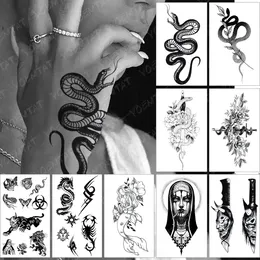 Wodoodporny tymczasowy naklejka na tatuaż old szkoła flash tatoo ciemny wąż skorpion ramię na rękę fałszywe tatua