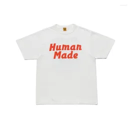 Herren T-Shirts MADE HUMAN Brustbeschriftung Cartoon Schwimmen Ente Paar Kurzarm T-Shirt Sommer T-Shirt für Männer und Frauen