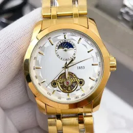 Relógios de pulso masculinos de luxo Tissoity 1853 Tourbillon Automatic Machinery Watch Womens business sports Movement Relógios de pulso Pulseira moderna Relógio de pulso