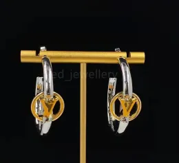 Designermärke smycken kvinnors stora cirkel enkla silverbrev örhängen kvinnors hoop örhängen hög kvalitet