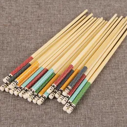 Essstäbchen 5 teile/satz Bambus Panda Dot Holz Küche Restaurant Kantine Mehrweg Geschirr Für Reis Sushi Rindfleisch Chop Sticks