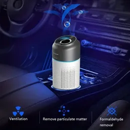1PCCAR 휴대용 공기 정화기 냄새 제거 멸균 음성 이온 오존 소형 자동차 청정기 USB 플러그인 사용 적외선 제스처 유도 작동 편리한 안전