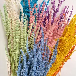 Dekorative Blumen, 50 g/ca. 50 Stück, 40 cm, echter natürlicher getrockneter Lavendel, konservierter Blumenstrauß für Heimdekoration, Hochzeit, Blumenarrangement
