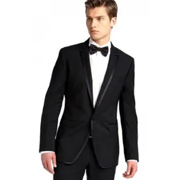 2piece Coat Pants Suits Black Men Suits for Wedding Man Suits Blazers Groom Tuxedos Slim Fit Terno Masculino Costume Homme Par2758