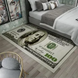 40CM 90CM Crative Non-Slip Area Rug Modern Home Decor Carpet Runner Dollar Printed Carpet One Hundred Dollar 100 Bill Print qqasf247B