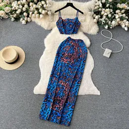 Women's Suits Korejepo American Girls Fashion Set French Bra Tank Top Hip Wrap High Waist Slim Half Length Skirts Casual