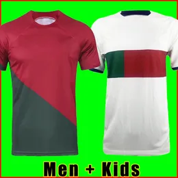 22 23 Portugisisk fotboll Jersey Joao Felix Ruben Neves Bruno Fernandes Portugieser 2022 2023 Fotbollskjorta Diogo J. Otavio Men Kids Kit Set Tops Quality 255