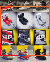 2023 NEW Air Mag Sneakers Marty Mcfly's air mags Automatic Laces Casual Shoe Led Shoes Man Back To The Future Glow In The Dark Gray Boots Mcflys Sneaker With Box US7-13