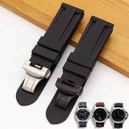 Watch Band For Panerai PAM 111 441 TPU Rubber Silicone 22 24mm Strap Accessories Folding Clasp Bracelet Chain255w