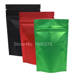 100pcs 8 5x13cm 3 3x5 1 Recyclable Green Red Black Translucent Ziplock Storage Bags Metallic Mylar Zip Lock Stand Up Bag1881