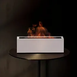 1pc 200 мл пламени ароматерапевтическая машина дома моделирование мраморное пламя Увлажнитель Ароматерапия Атмосфера свет