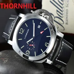 three two needles leather belt wristwatch 50mm sub dials work fashion mens watches High Quality Sport Japen VK Quartz Chronograph 2605