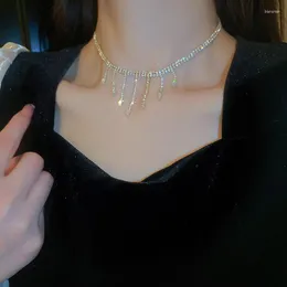 Choker Süße Bling Strass Quaste 14k Real Gold Überzogene Halskette Für Dame Frauen Party Kette Schmuck Zubehör