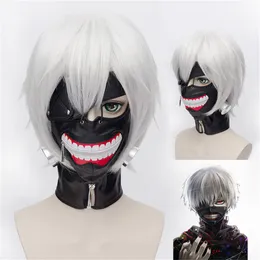 Партийная маски Kaneki Ken Mask Cosplay Anime Tokyo упырь черный рот глаз Careta Tokio Mascaras de Latex Realista Antifaz Halloween 230721
