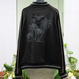 Uniforme de beisebol de luxo versão alta cardigã casaco designer jaqueta do time do colégio impressão de árvore de coco Casaco de casal de roupas esportivas