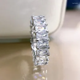 Cluster Rings Anel de ouro 18K Radiant Moisan Diamond D VVS1 Aniversário masculino/feminino/noivado/festa/Dia dos namorados Moda