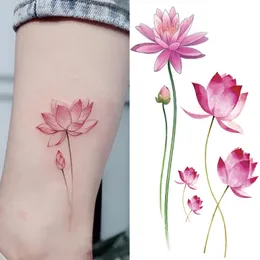Flower Farterfly Temporära tatueringar Klistermärken Hand Body Art Waterproof Fake Tattoos Black Rose Women Girls Water Transfer Tattoo
