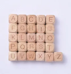 100pcs 10mm/12mm A-z English Letters Alphabet Beech Wood Beads Beads Square Wooden Beads Wooden Wooden with Letter Making Making and Diy Crafts
