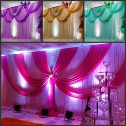 Specialerbjudande 10ftx20ft Sequin Wedding Backdrop Curtain med Swag Backdrop Wedding Decoration Romantic Ice Silk Stage CurtainS251Z