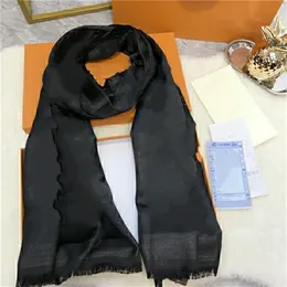 Beautiful Silk an wool Scarf Fashion Womens 4 Seasons Shawl Scarf letter flower Scarves Size about 180x70cm 5 Color without bo312U