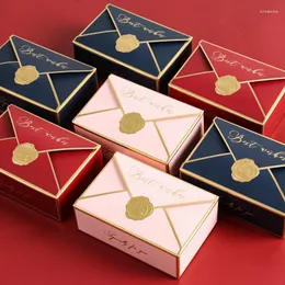 Ogłoszenie prezentów czerwone pudełka na cukierki pudełko opakowanie koperta kształt ślub DIY Favours przyjęcie urodzinowe świąteczne dekoracje biżuterii