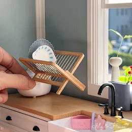 Tools Workshop 16 Doll House Model Furniture Accessories Mini Model Traykitchen Drain Rack 230721