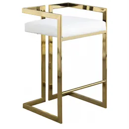 Elegancki nowoczesny design vintage złote metalowe aksamitne meble podłokietnika Wykończone krzesło stołkowe wysoko barowe do jadalni 239W