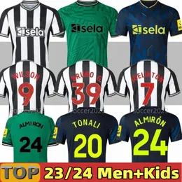 4xl 23/24 Newcastl 130th Soccer Jerseys 130 лет Bruno G. Joelinton Isak 22 2023 2024 Fans Version United Maximin Wilson Almiron Football Shirt Mens Kit Kit