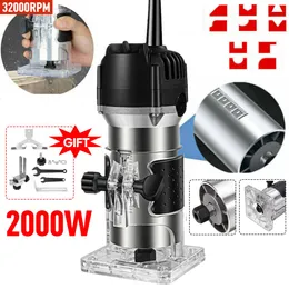 Joiners 2000W 32000R Wood Router Tool Combo Kit Electric Woodworking Hines Power Carpentry Manual Trimmer Tools With Milling Cutter