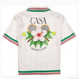 Casa Designer Moda Abbigliamento Camicie Tute Casablanca 22s Tennis Fiore Coppia siciliana Camicia a maniche corte hawaiana casual