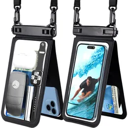 Bolsa de telefone à prova d'água IPX8 de espaço duplo bolsa flutuante subaquática seca para férias de natação para iPhone 14 Pro Max 13 12 Samsung S23 S22 S10 S20 S21 Ultra ATÉ 7 polegadas