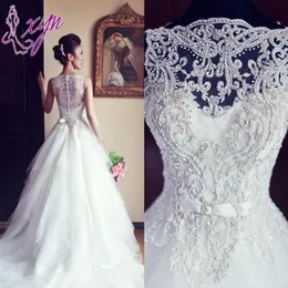 Mais novos elegantes vestidos de noiva de cristal sem mangas 2020 moda branco uma linha princesa tule vestidos de noiva longos w1016 alta qualidade st241z