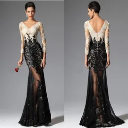 رخيصة Mermid Mermaid Dresses 2021 الفساتين الرسمية الخامس خط العنق الأسود والأبيض الفساتين السهرة الدانتيل مثيرة ثراء المسابقات 2773