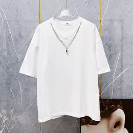 T-shirt da uomo PFNW Summer Chain Trend T-shirt manica corta Y2k Loose Hiphop Darkwear Casual Daily Street T-shirt traspiranti 28A3196