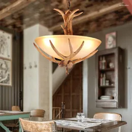 Люстры Temar Modern Antler люстр светодиодные светодиодные ретро -стеклянные подвесные светильники для домашней столовой спальня кафе