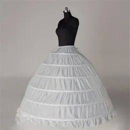 Ganzes 6-Reifen-Ballkleid, weißer Braut-Petticoat, Knochen, voller Krinoline-Tüll, langer, bauschiger Hochzeits-Petticoat, günstig, einfach, auf Lager291l