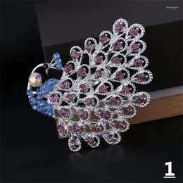 Brooches RONGQING Elegant Rhinestone Peacock For Women Animal Brooch Jewelry Wedding Pins Gift